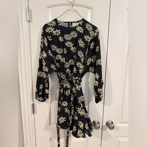 RHODE Black and Yellow Floral Maxi Dress